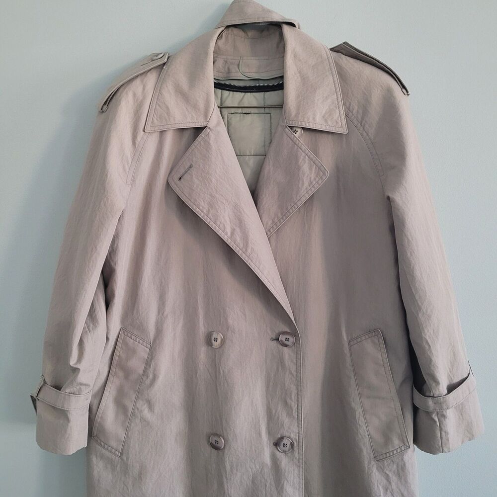 Vintage London Fog Trench Coat Womens 6P Beige Belted Zipped Liner Thinsulate 3m